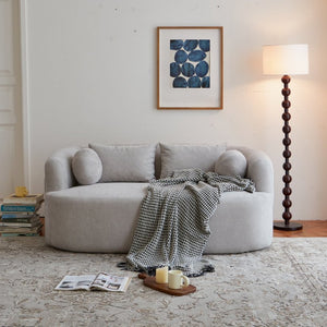 English Elm Sofa-in-a-box, Chenille Loveseat Frameless Foam 2 Seater for Modern Living Spaces Gray W668P381895