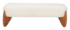 Zuo Modern Charm Bench Ivory - Elegant 100% Polyester Upholstered Seating With Durable Rubberwood Frame For Style White 100% Polyester,Rubberwood 110660-zuo-modern