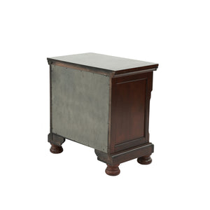 English Elm Rubber Wood 2-Drawer Nightstand in Antique Cherry Finish with Smooth Wood Glides, Sturdy Classic Design B016P251353