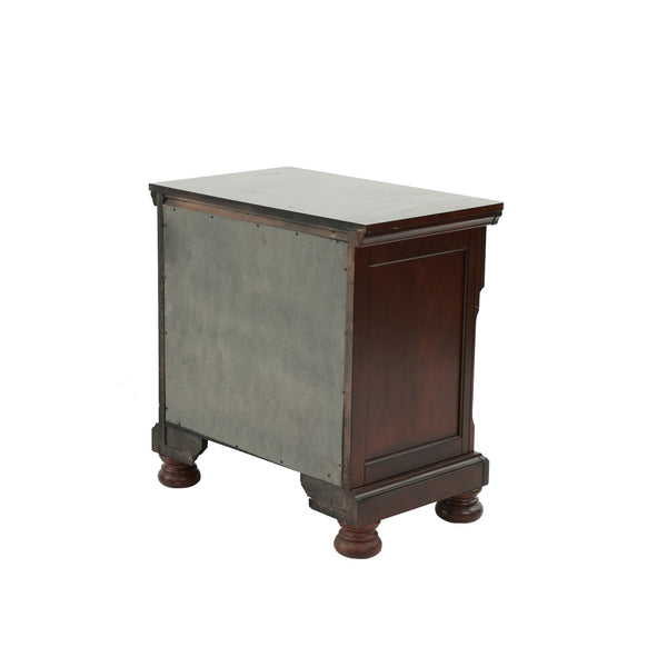 English Elm Rubber Wood 2-Drawer Nightstand in Antique Cherry Finish with Smooth Wood Glides, Sturdy Classic Design B016P251353