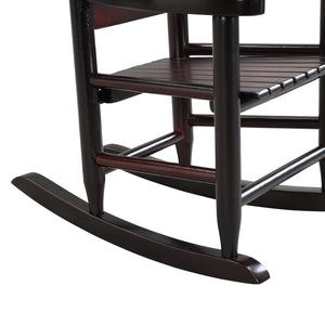 English Elm Children's Solid Oak Rocking Chair in Espresso — Sturdy Hardwood, Slatted Back, Indoor/Outdoor Use W495P194897