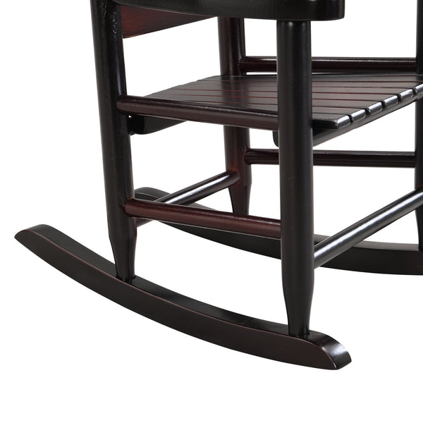 English Elm Children's Solid Oak Rocking Chair in Espresso — Sturdy Hardwood, Slatted Back, Indoor/Outdoor Use W495P194897