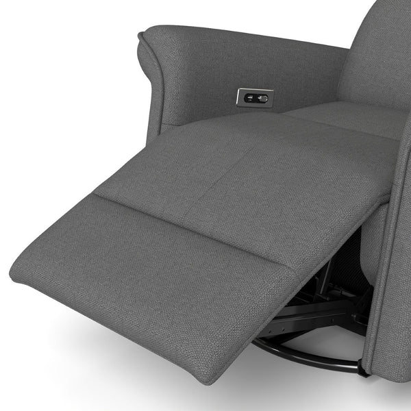 English Elm 270° Swivel Power Recliner Velvet Glider Rocker with Usb Ports for Living Room W1028S00057