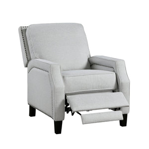 English Elm Push Push Back Reclining Chair Gray Chenille with Nailhead Trim Transitional Comfort Seat Recliner 93 B011P264613