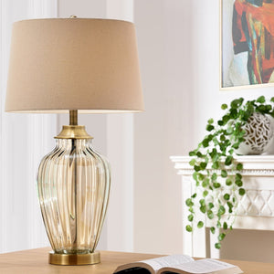 English Elm 28.5" Tall Polyresin Table Lamp Mystic Owl Design with White Fabric Shade, 3-Way Rotary Switch, UL Listed Champagne B072116245