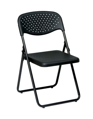 OSP Home Furnishings Folding Chair Ventilated Plastic Seat Commercial Grade Stackable for Office Events FC8000NP-3