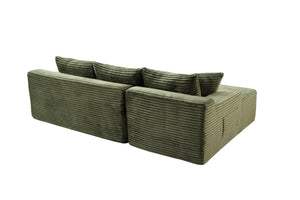English Elm 106.3" Jumbo Corduroy L-shape Sectional Deep Seat Sofa No Assembly Living Room W5515S00034