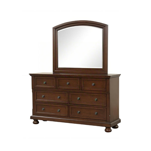 English Elm Meade Solid Wood Bedroom Chest with Felt-Lined Top Drawer, Dovetail Joints & Full-Extension Drawers Cherry 21 L x 63 W x 35.5 H B078P384075