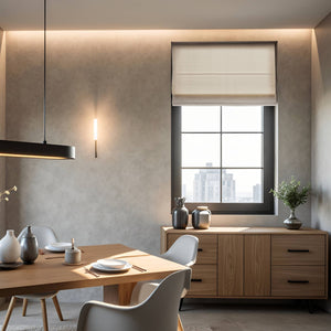 English Elm 1PC Cordless Roman Blind 33x64" Galen Matte Blackout Fabric, 100% Polyester, Energy Saving Ivory 5.96 L x 9.25 W x 8.07 H B035P341206