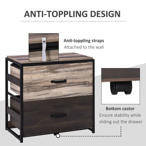 English Elm Vinsetto Industrial Lateral File Cabinet Steel Frame Two Drawer Home Office Storage W2225P217761