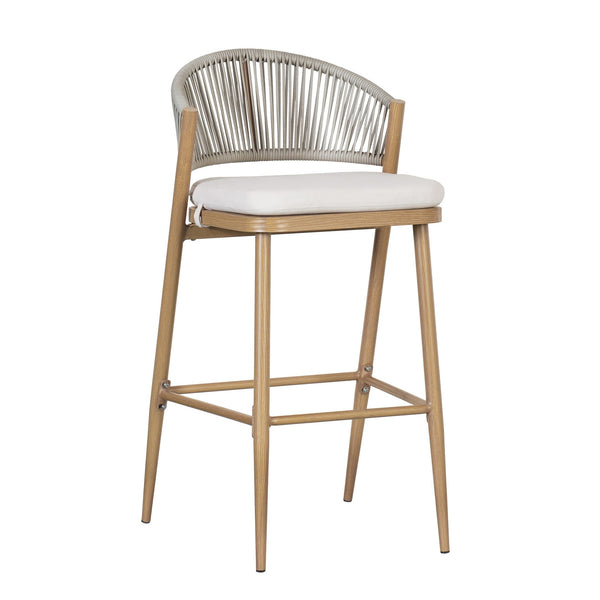 English Elm Christopher Knight Home® - Outdoor Scallop-Back Barstools Set Of 2 - 30.25" Seat Height, Maple Finish, Durable Aluminum Frame N772P245120W