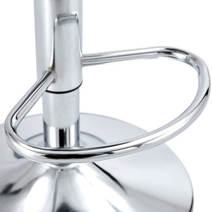 English Elm Modern PU Bar Stools Set of 2 — 360° Swivel, Height Adjustable, Waterproof Leather, Ergonomic White Finish W1151P200322