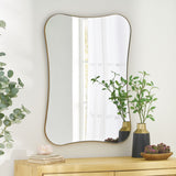 Christopher Knight Home® - Noble House - Simmons Contemporary Rounded Rectangular Wall Mirror, Brushed Brass