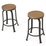 Christopher Knight Home® - Noble House - Skyla Natural Wood Rotating Counter Stool - Set of 2