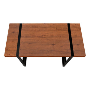 English Elm Computer Desk, Stylish Brown Laminate With Black Metal Legs, Modern Workspace For Home & Office B2710P219878