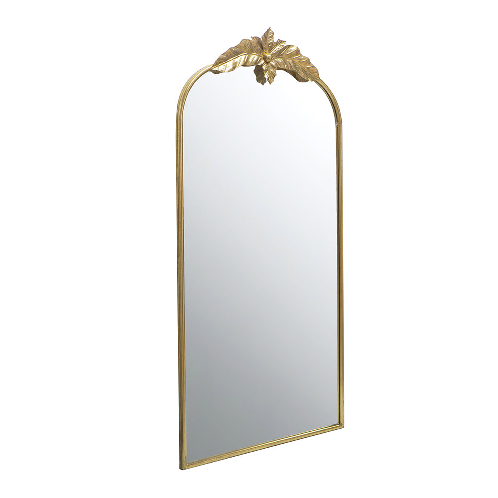 English Elm 66" Grand Arched Full-Length Mirror with Gold Leaf Accent, Large 66H x 36W Decorative Mirror for Living Room W2078P172790