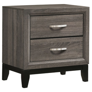 English Elm Carina 4-Piece Queen Panel Bedroom Set In Grey Oak & Black - Modern Chic Design With Storage Solutions B062S00903