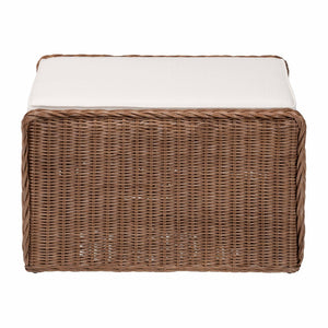 English Elm Bohemian Natural Rattan Braided Footstool Woven Pouf for Living Room Boho Decor B2750P467827