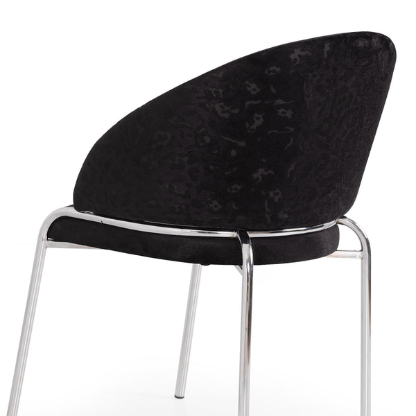 English Elm Onyx Velvet & Chenille Accent Chair with Sturdy Metal Frame, Luxurious Comfort and Modern Black Finish B009P332654