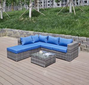 English Elm Patio Sofa With All-Weather Cushions For Stylish Outdoor Relaxation And Entertaining Spaces B205S00063-GIGA