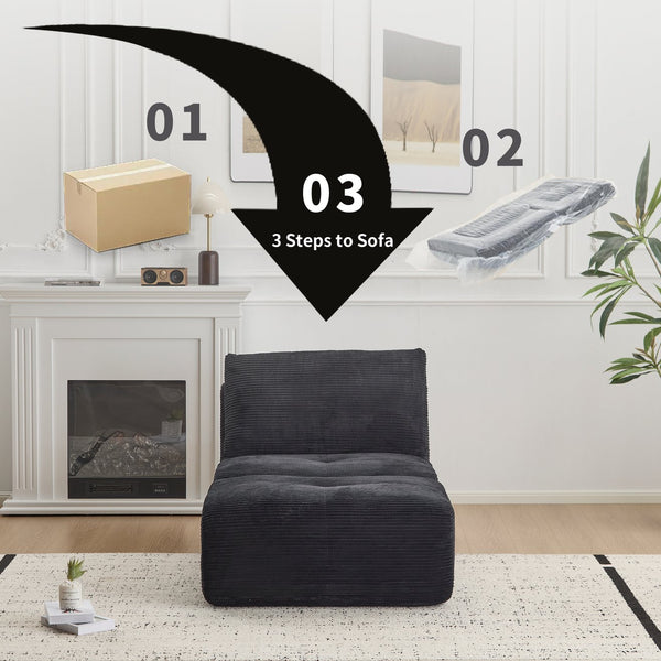 English Elm Modern Modular Memory Foam Sofa - Pet-Friendly Corduroy Sectional With Movable Ottoman & No Assembly! W3723P346964