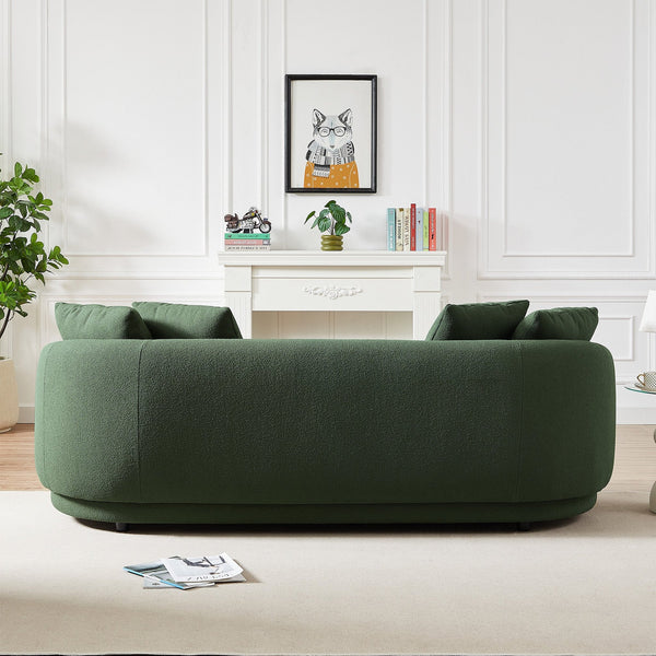 English Elm Ashcroft Furniture - Dylan Modern French Boucle Sofa — Stylish 85" Designer Couch with High-Density Foam Comfort & Durable Fabric Brown,Dark Green B183P231859