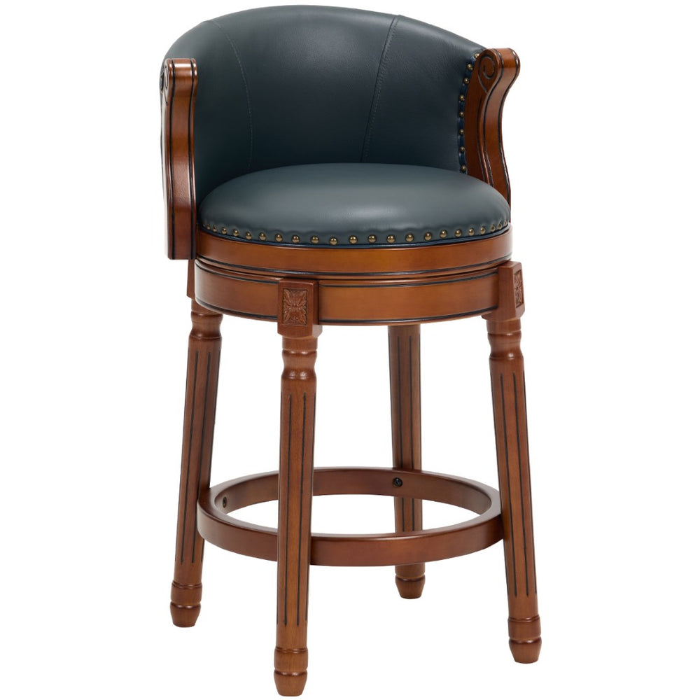 English Elm Cow Leather Swivel Barstool Solid Hardwood Frame 360 Spin Kitchen Counter Seating W2195P399436