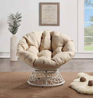 OSP Home Furnishings Papasan Chair Cream