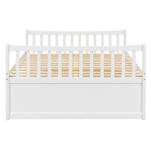 English Elm Full Size Daybed with Trundle Twin Pullout and Three Storage Drawers for Guest Rooms LP100341AAK