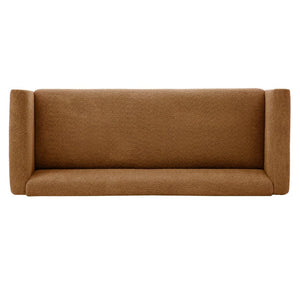 English Elm Modern Boucle Three Seat Sofa with Rubberwood Legs Pocket Spring Support Living Room Orange N763P403678G