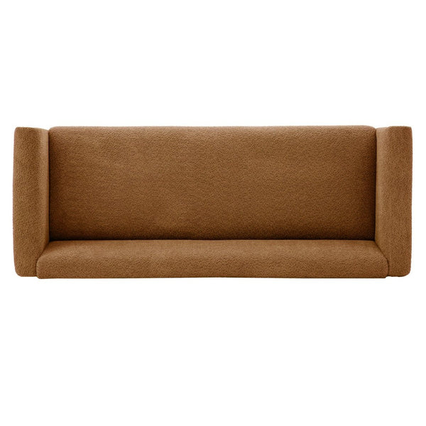 English Elm Modern Boucle Three Seat Sofa with Rubberwood Legs Pocket Spring Support Living Room Orange N763P403678G