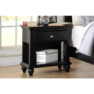 English Elm Lyndon Nightstand With One Drawer and Shelf In Black Finish