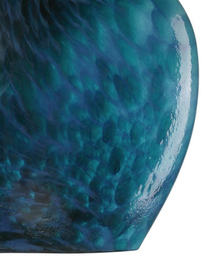 Currey & Company Pavonini Vase - Stunning Blue Glass Art With Unique Perfume Bottle Shape For Elegant Home Decor Blue Glass 1200-1012-currey-company