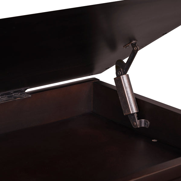 English Elm TREXM Farmhouse Entryway Bench with Cushioned Seat, Hidden Storage & Three Drawers for Organization Espresso N715P293344P