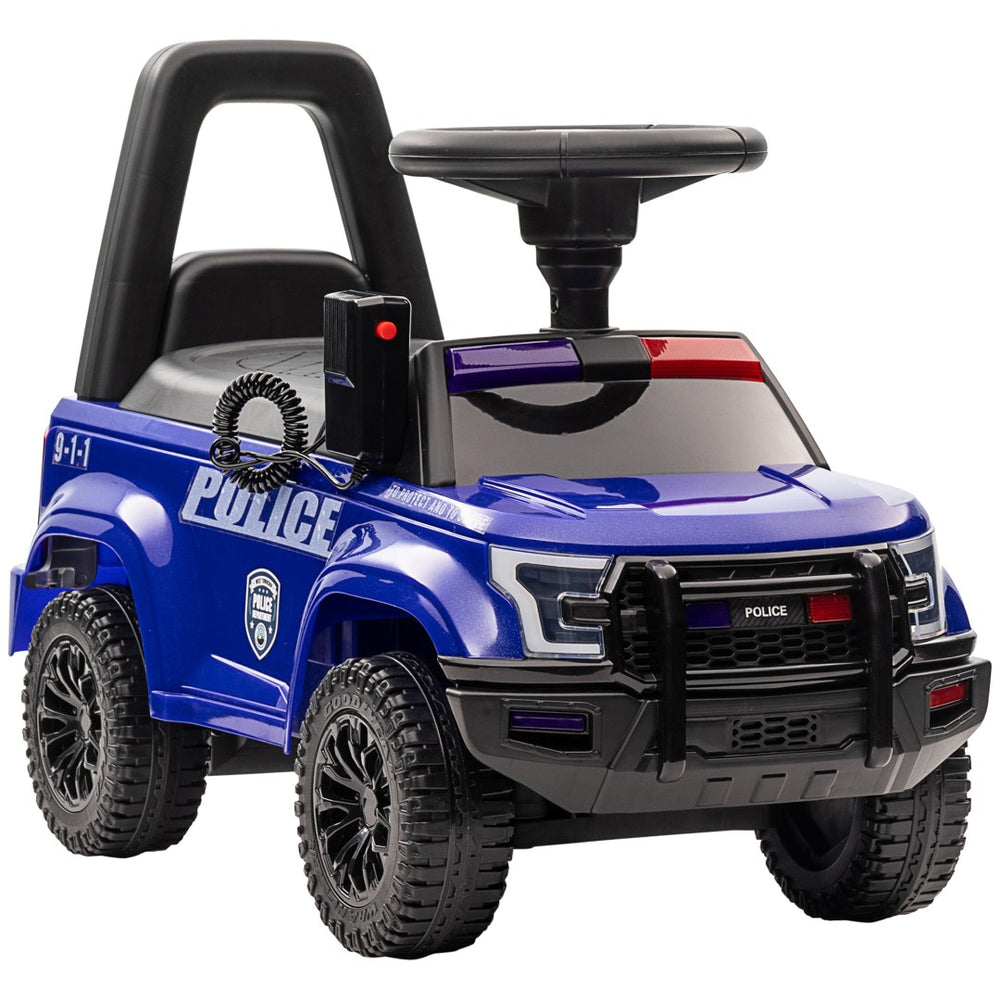 English Elm Aosom Kids Police Truck Ride on with Pa Speaker Under Seat Storage Toddler Toy W2225P200719