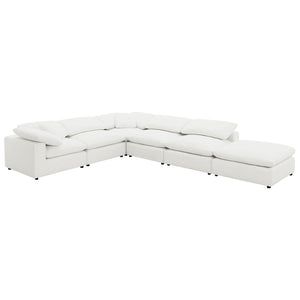 English Elm Segoura Six Piece Boucle Modular Sectional Low Profile Living Room Seating Set B062S01765