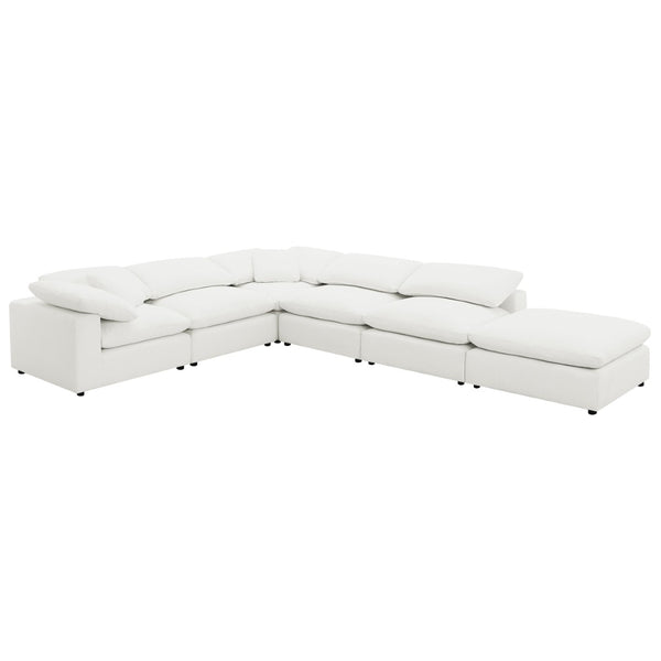 English Elm Segoura Six Piece Boucle Modular Sectional Low Profile Living Room Seating Set B062S01765