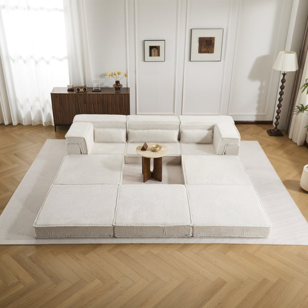 English Elm Compression Mahjong Sofa - Versatile Modular Floor Bed With Memory Foam & Soft Fleece, No Assembly W3723S00023