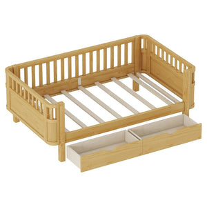 English Elm Twin Kids Platform Bed Teddy Fabric Upholstered with Bunny Cushions and Safety Rails W2593P395956
