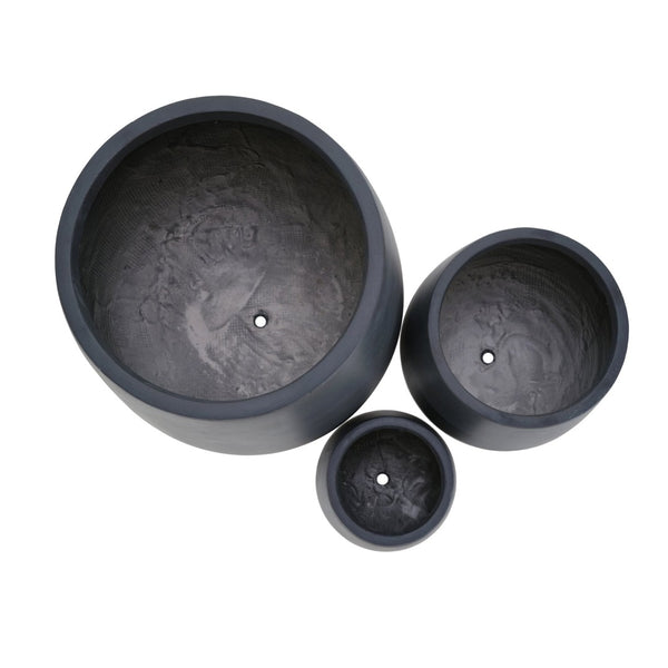 English Elm U_style Mgo Round Planter Set Three Piece Outdoor Patio Lightweight Modern Sculptural N711P406658B