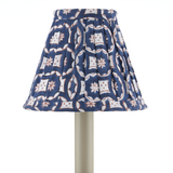 Block Print Navy Multi Pleated Chandelier Shade