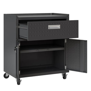 Manhattan Comfort Fortress Modern Garage Cabinet Charcoal Grey 2GMCC-CH