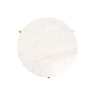 Pasargad Carina Marble Top Side Table - Unique Handcrafted White/Gold Design For Modern Homes White Stainless Steel Psac-148