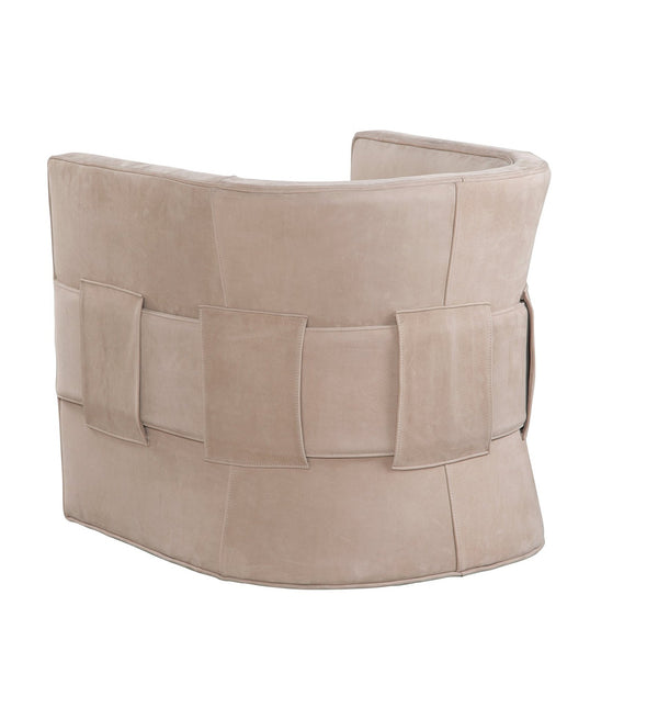 Olivia + Quinn Wynn Swivel Chair: Luxurious Leather Comfort With Elegant Detailing For Stylish Living Spaces Mcpherson Stone Leather,Foam,Wood 2102_Mpe1001