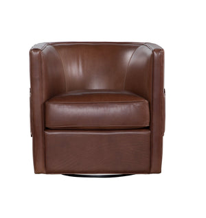 Olivia + Quinn Wynn Swivel Chair: Luxurious Leather Comfort With Elegant Detailing For Stylish Living Spaces Pippa Latte Leather,Foam,Wood 2102_Cnk1802