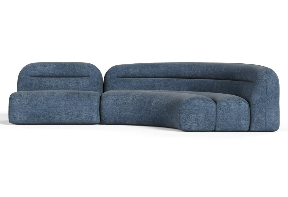 VIG Furniture Forman Modern Blue Modular Sectional Sofa — 2-Piece Armless & Corner Set, Rounded Back, Foam Comfort VGOD-ZW-23029-MOD-BLU-2-Piece Sectional