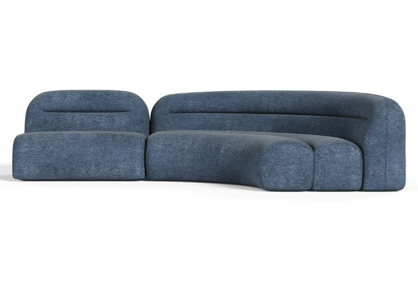 VIG Furniture Forman Modern Blue Modular Sectional Sofa — 2-Piece Armless & Corner Set, Rounded Back, Foam Comfort VGOD-ZW-23029-MOD-BLU-2-Piece Sectional