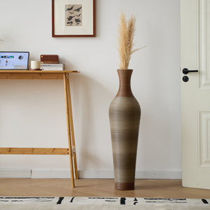 English Elm 39-Inch-Tall PVC Floor Vase Grey – 41" Elegant Modern Decorative Tall Freestanding Accent for Home W2796P193945