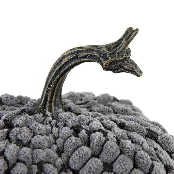 English Elm Set Of 2 Chenille Weighted Pumpkins In Soft Gray - Cozy Fall Décor For Thanksgiving & Harvest Tablescapes W2078P246681-GIGA