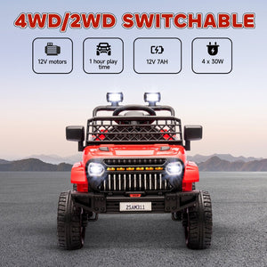 English Elm Qaba 12v Four Motor Kids Electric Ride on Truck with Trailer and Parent Remote Red W2225P249884